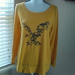 American Eagle Long Sleeve Shirt Yellow /Gold XL